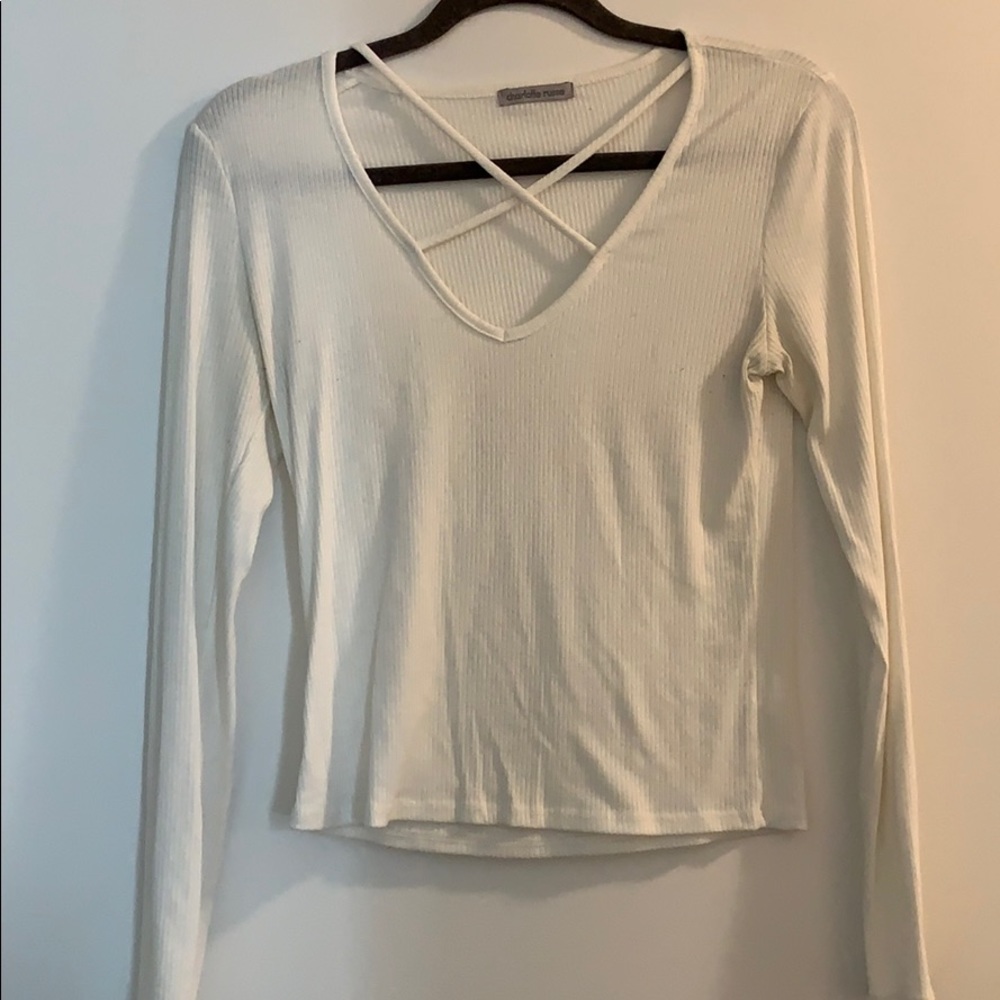 Cross chest white long sleeves